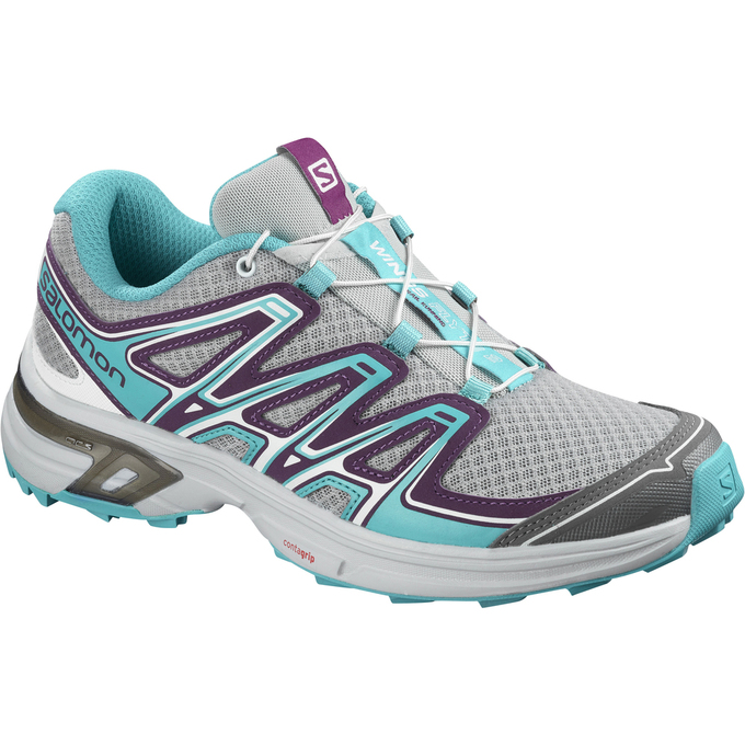 Zapatillas Trail Running Salomon Mujer Plateadas / Turquesa - Salomon Argentina WINGS FLYTE 2 W ,948